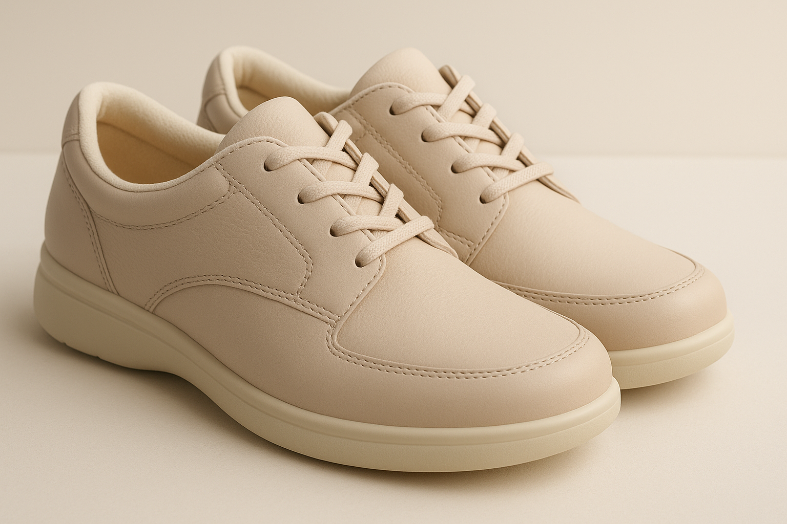 Orthopedic shoes with soft seamless interior and padded collar designed for sensitive skin.