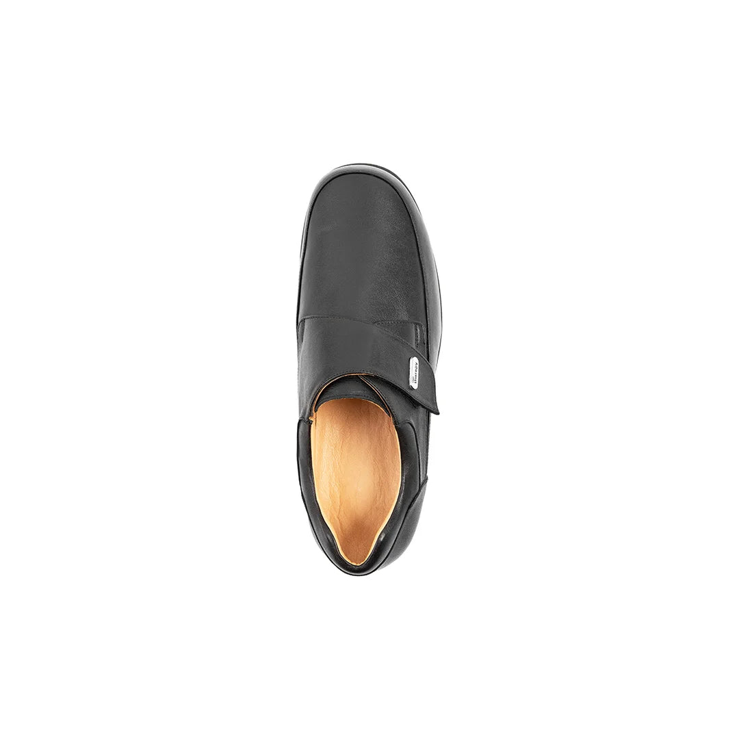 Black medical-grade orthopaedic shoes for men with 3-layer protection
