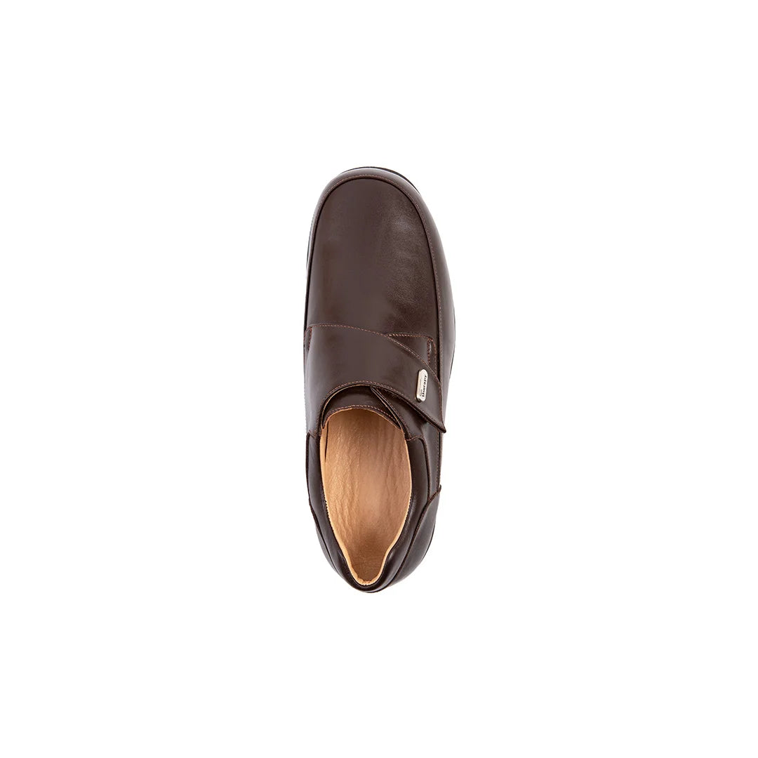 Brown medical-grade orthopaedic shoes for men with 3-layer protection