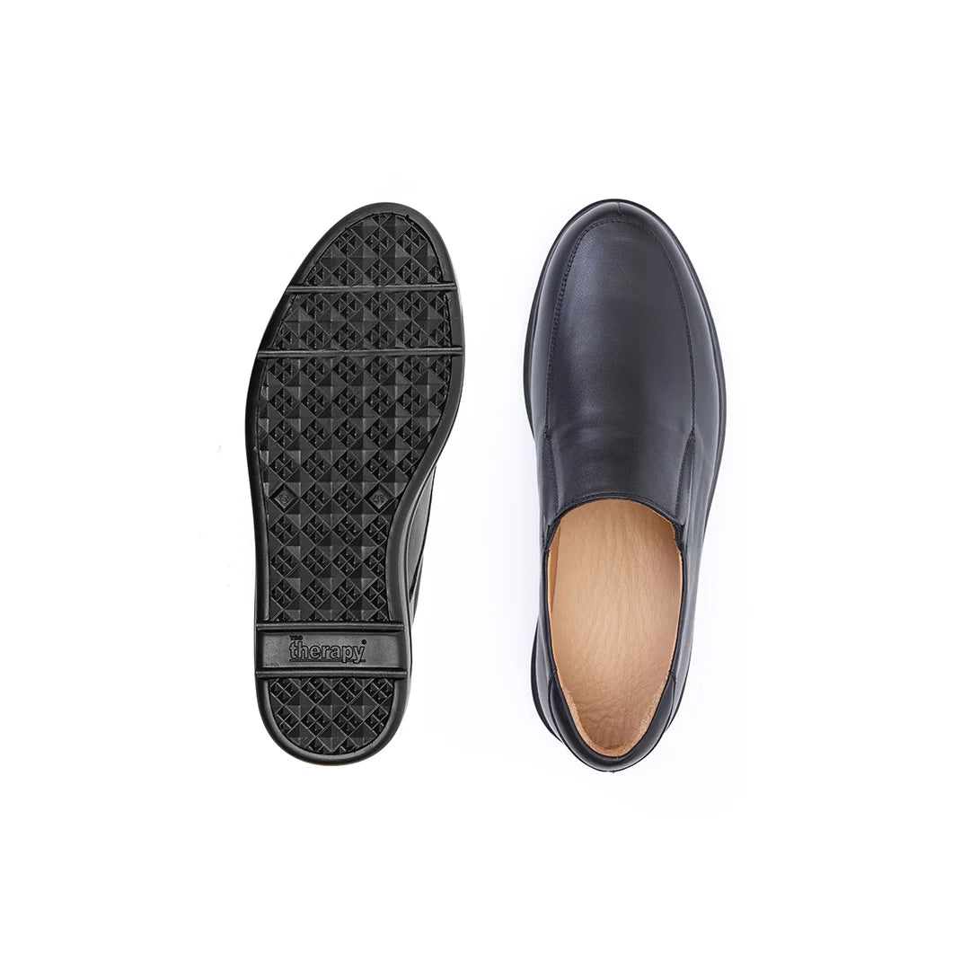 Stable men’s orthopedic slip-on walking shoes with supportive sole for balance and posture – Preston wide fit shoes.
