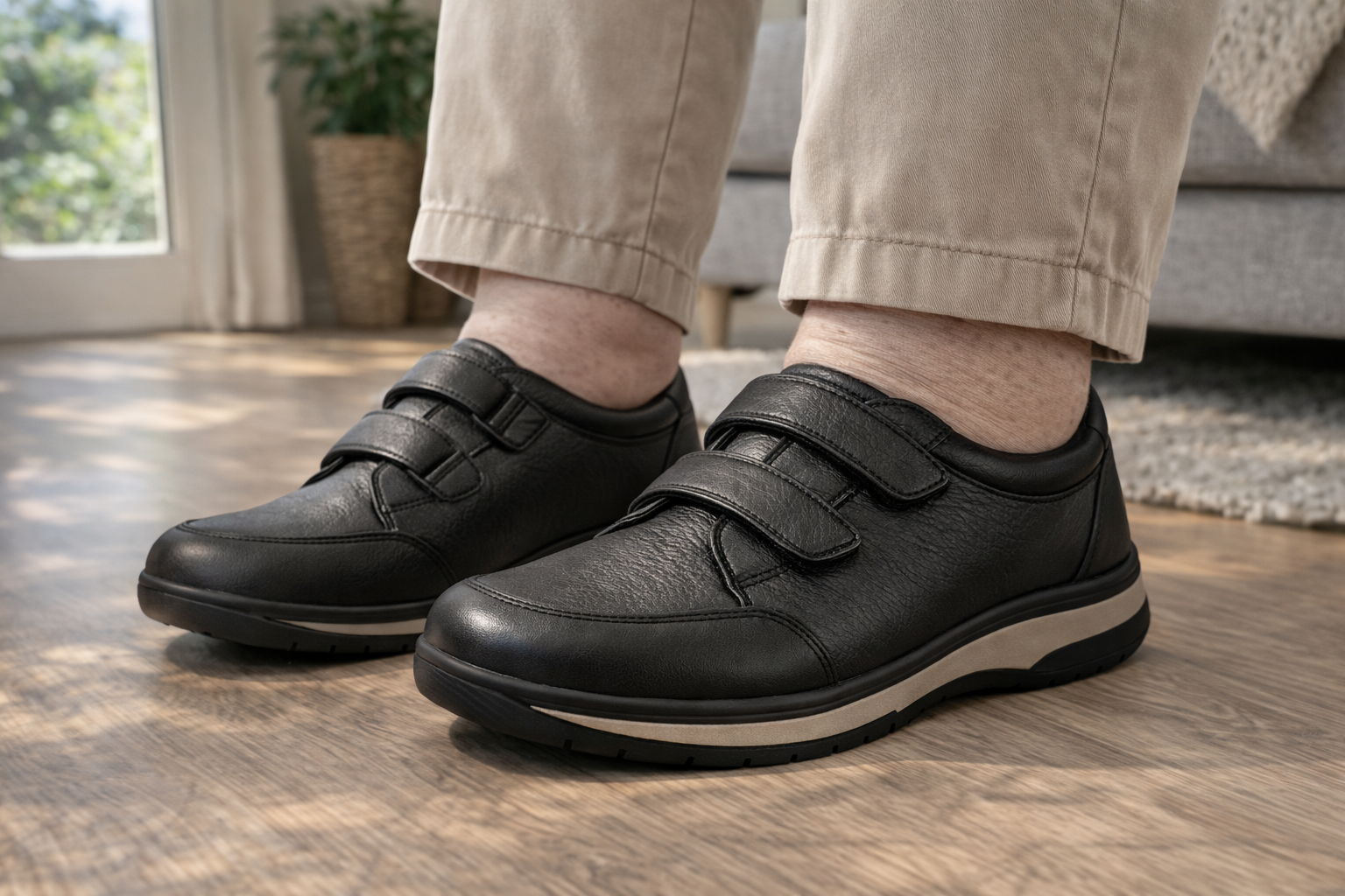 eather orthopaedic shoes providing comfort and support indoors