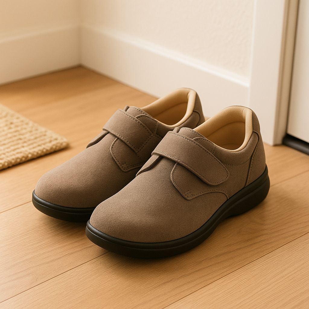 Orthopedic shoes with wide toe box and cushioned design for everyday comfort.