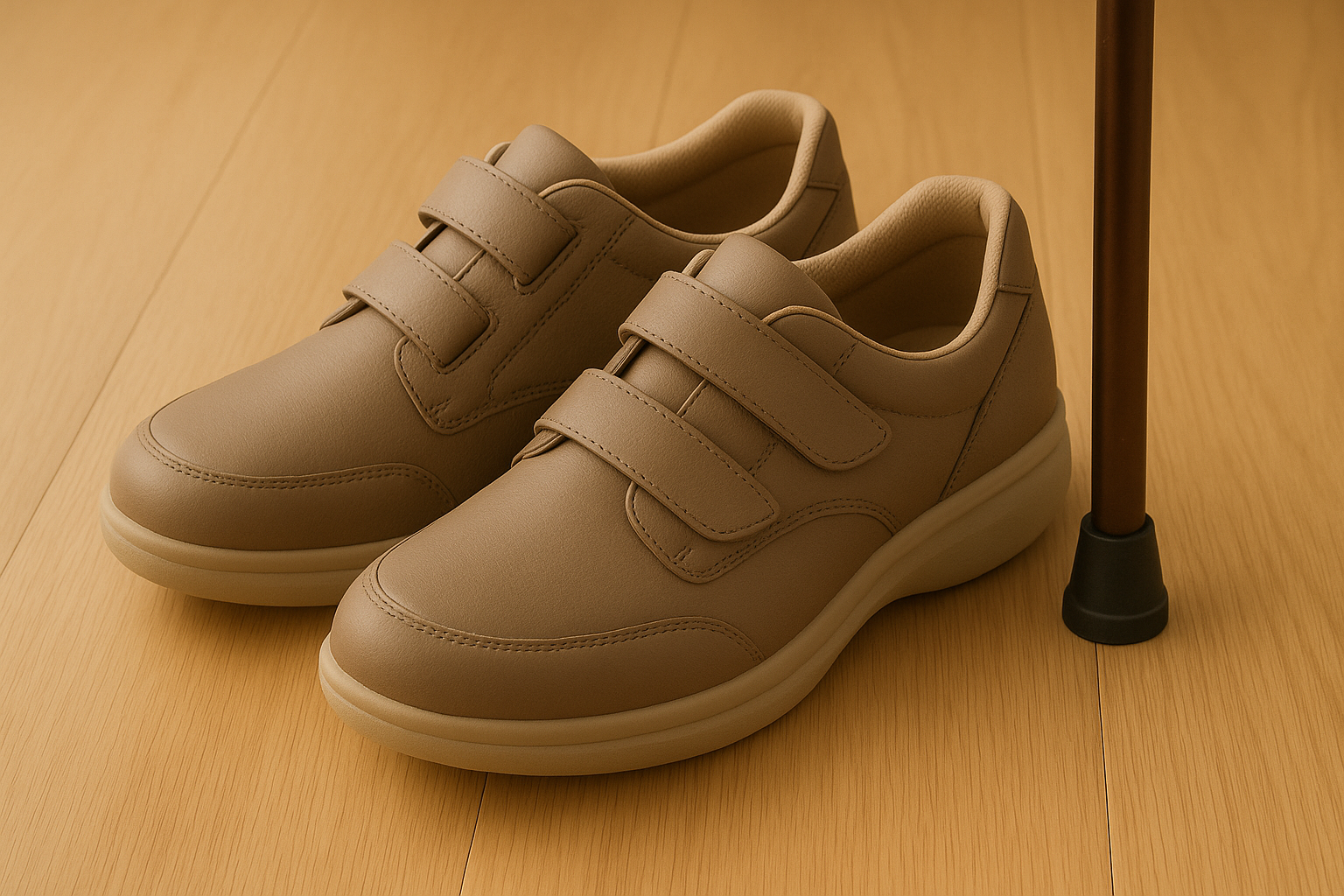 Orthopedic shoes with Velcro straps for swollen feet in the UK.