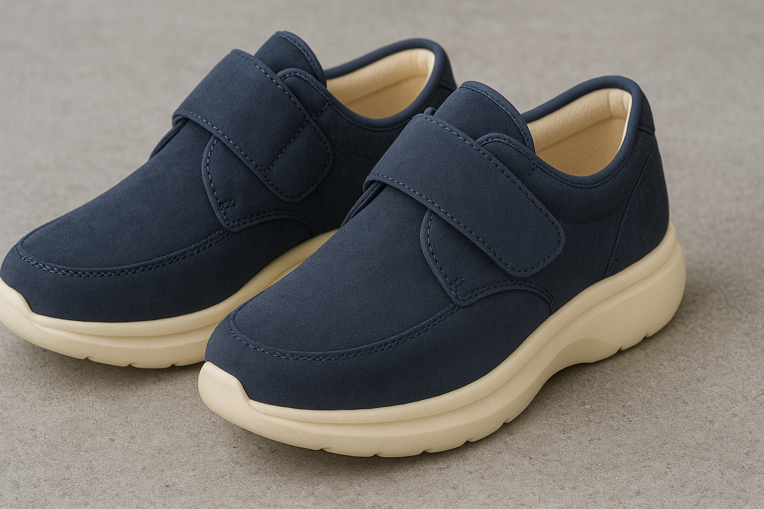 Orthopedic walking shoes for elderly with cushioned soles in the UK.