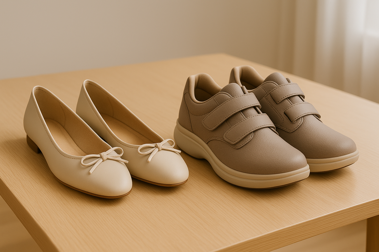 Comparison of wide fit high street shoes and orthopedic medical shoes in the UK.