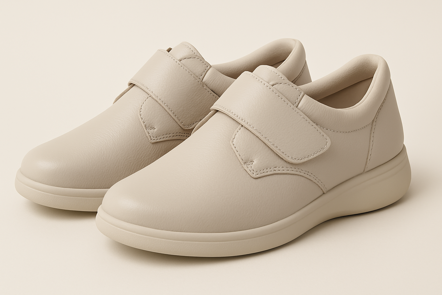 Wide-fit women’s trainers with soft upper and Velcro closure for swollen feet