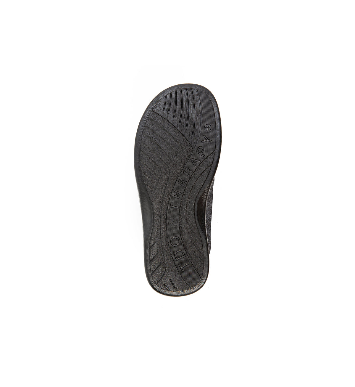 Sole of the anthracite Henley felt mule slipper, showing the tread.