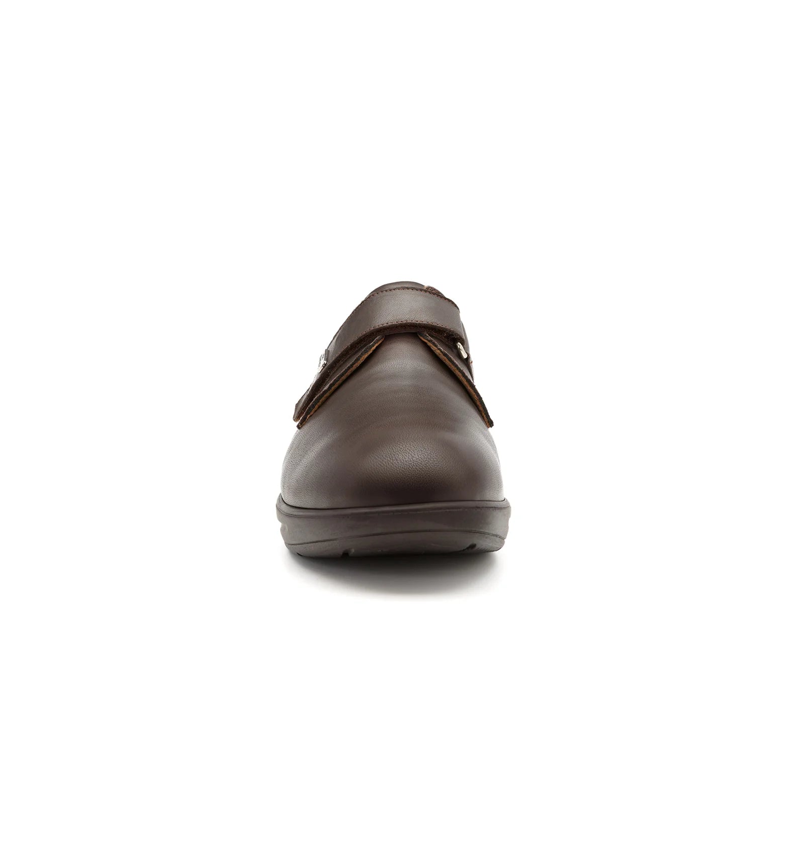 Front view of Ashby men's supportive comfort shoes with a broad forefoot shape and secure fastening.