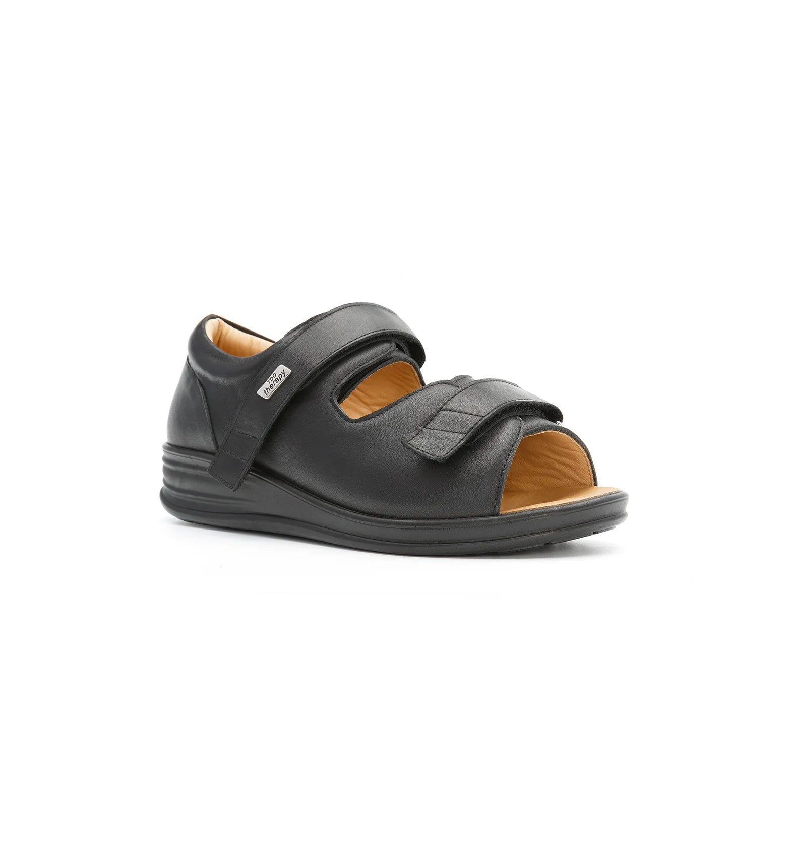 Women’s wide fit orthopedic sandals with double Velcro straps designed for comfort and support.