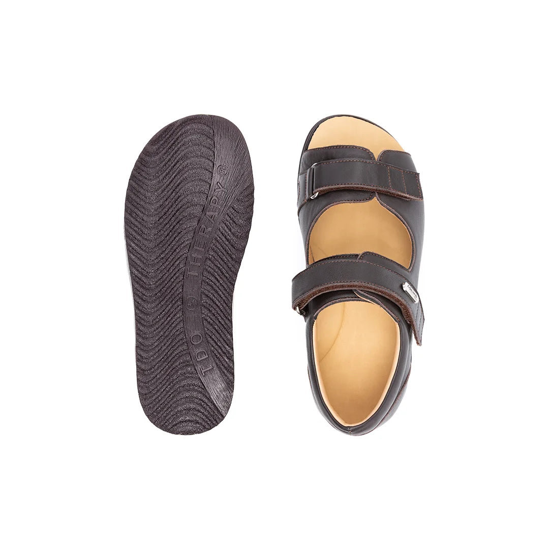 Diabetic-friendly sandals for men with full adjustability and extra depth.