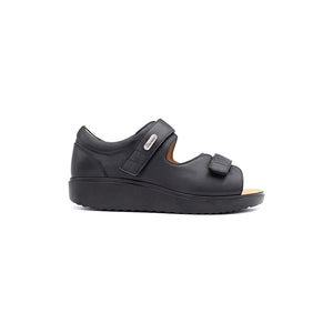 Diabetic sandals for women with extra wide fit and long adjustable straps.