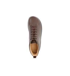 Top view of brown Forge women's extra deep lace-up boots with a spacious, supportive fit.