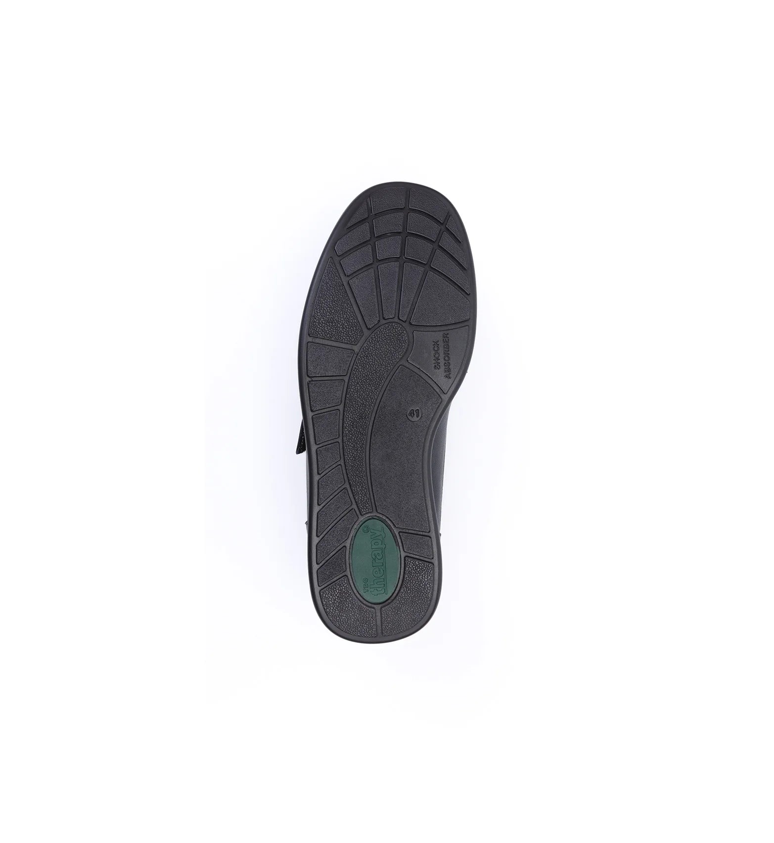 Black men’s orthopaedic Velcro shoes with breathable calf leather and removable insoles