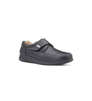 Men’s black orthopaedic diabetic shoes with seamless interior and memory foam