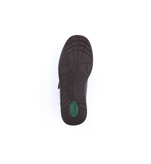 Brown men’s orthopaedic Velcro shoes with breathable calf leather and removable insoles