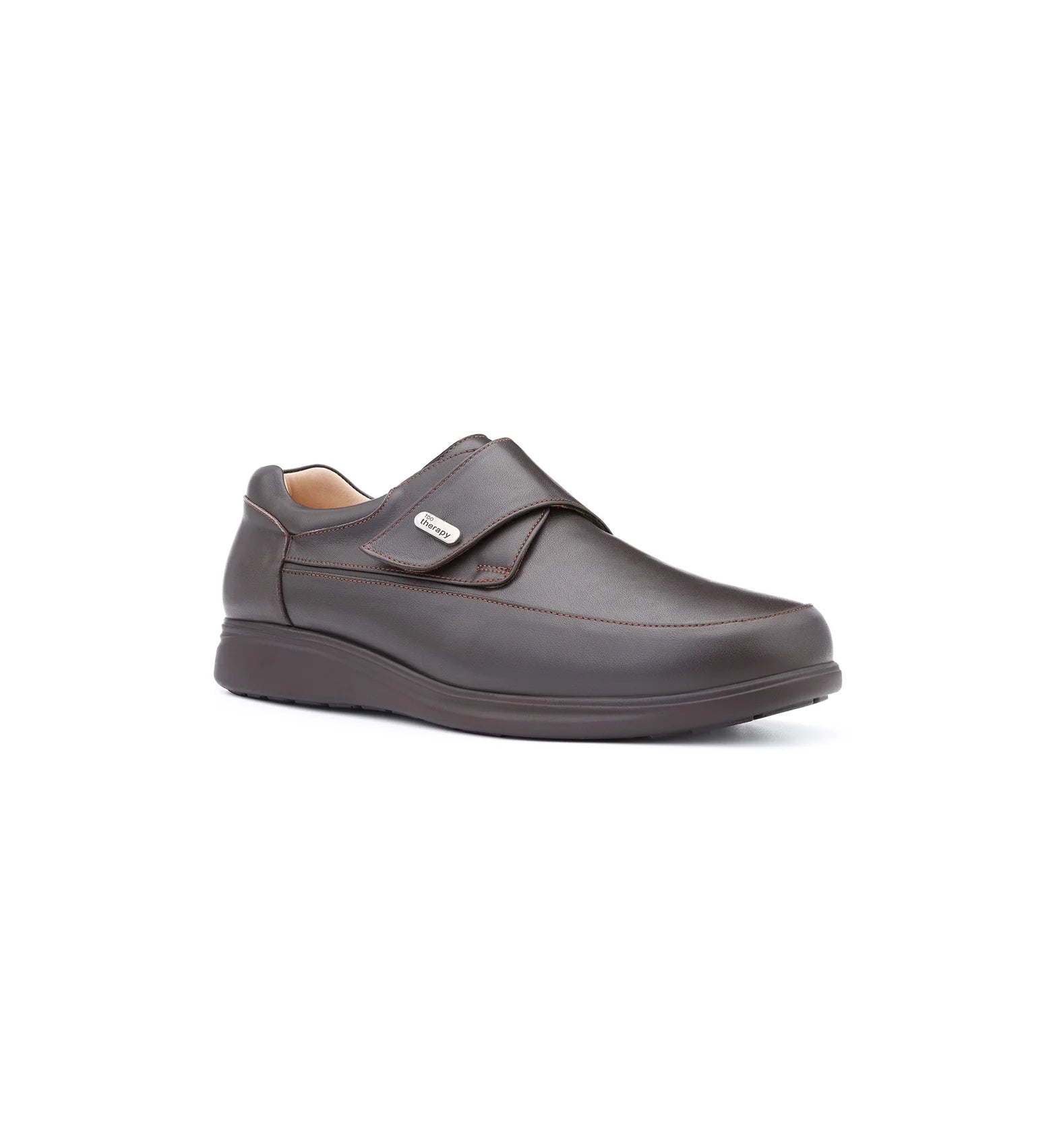 Men’s brown orthopaedic diabetic shoes with seamless interior and memory foam
