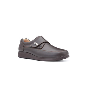 Men’s brown orthopaedic diabetic shoes with seamless interior and memory foam