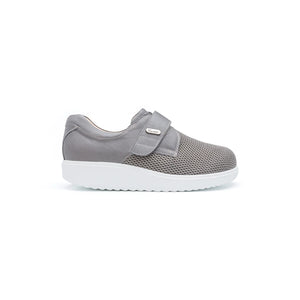 Side profile of Ashby 616.20.19-W, a leather and mesh orthopaedic shoe for sensitive feet