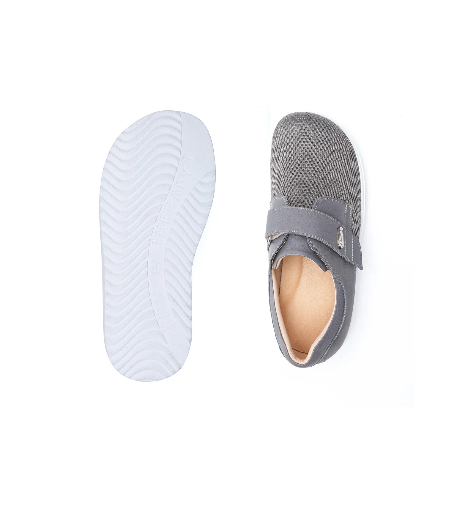 Leather and mesh orthopedic shoes for men with sensitive or diabetic feet
