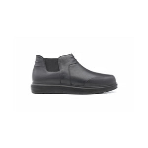 Men’s wide fit orthopedic ankle boots with cushioned sole and elastic side panels – Porter model.