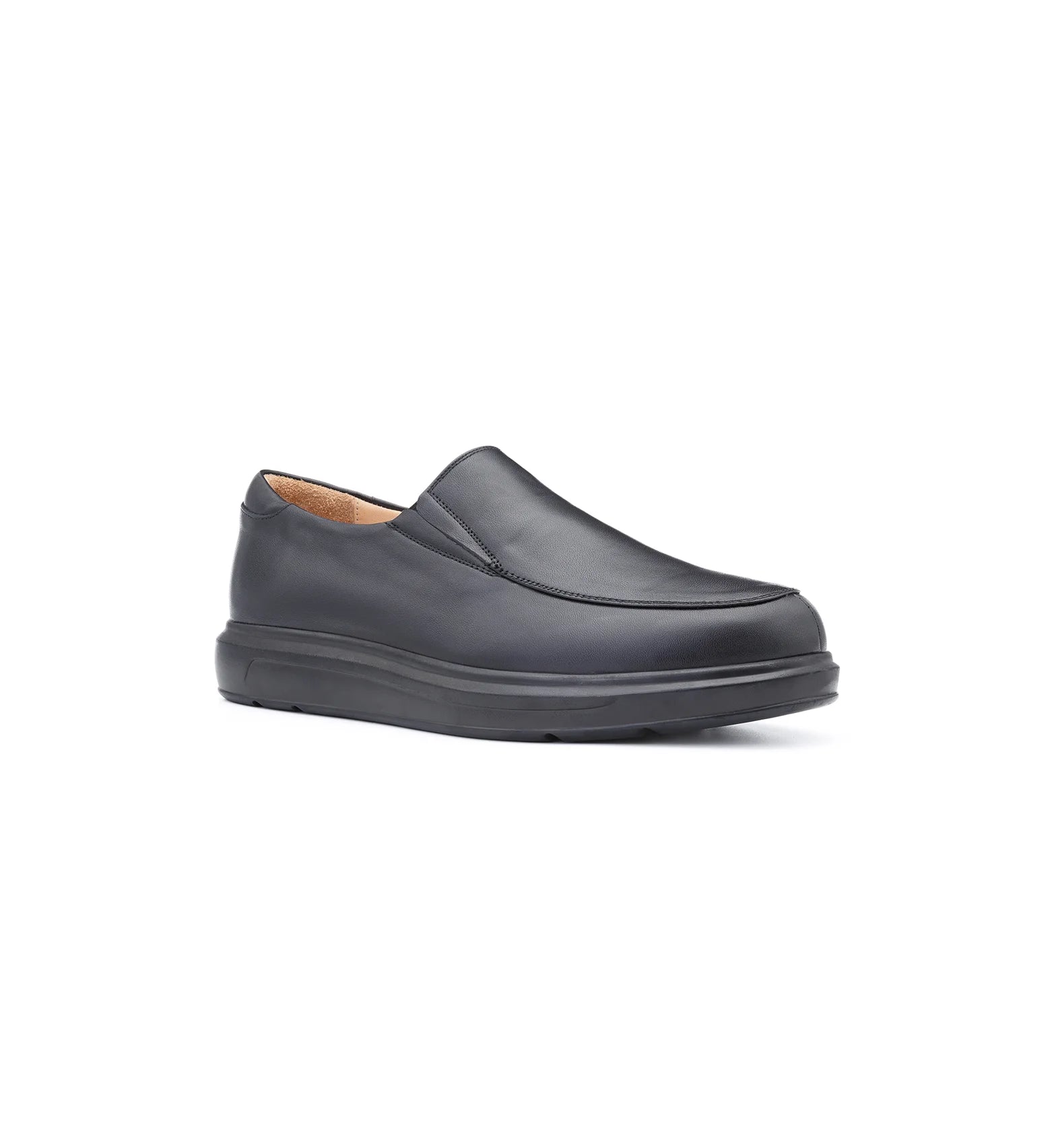 Men’s wide fit orthopedic slip-on walking shoes with cushioned sole for everyday comfort – Preston model.