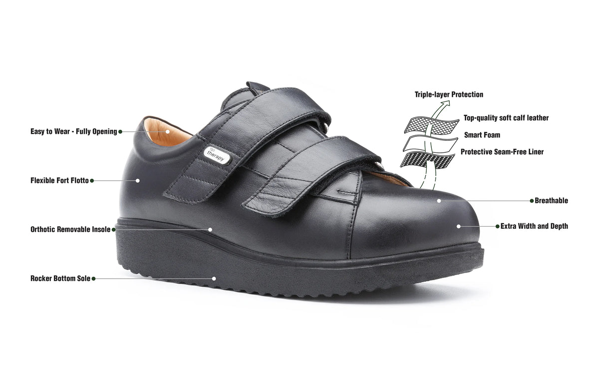 Orthopedic shoes with wide opening