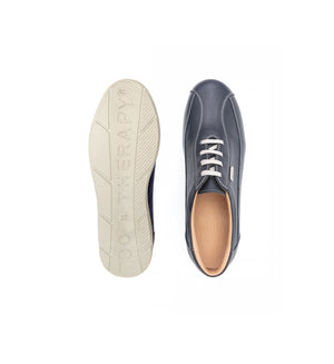 Top and outsole view of women’s orthopaedic diabetic shoe featuring lace up design and non slip sole for stability