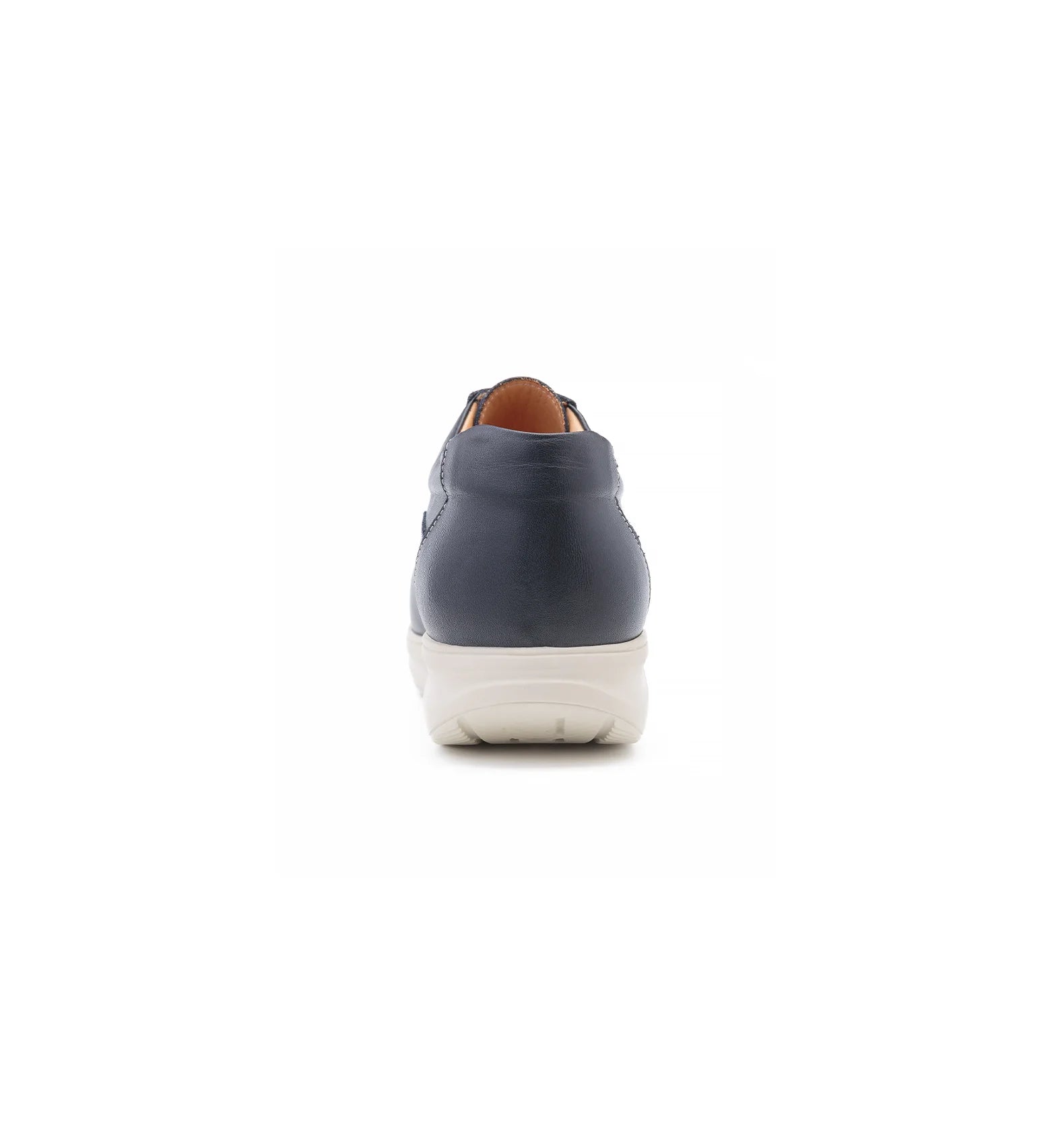 Rear view of women’s orthopaedic shoe showing reinforced heel support for improved walking stability