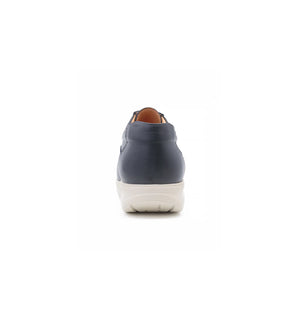 Rear view of women’s orthopaedic shoe showing reinforced heel support for improved walking stability