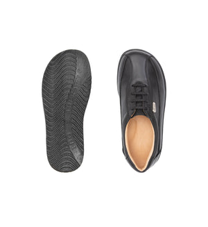 Women’s orthopaedic shoes showing rocker sole and extra depth design top and sole view