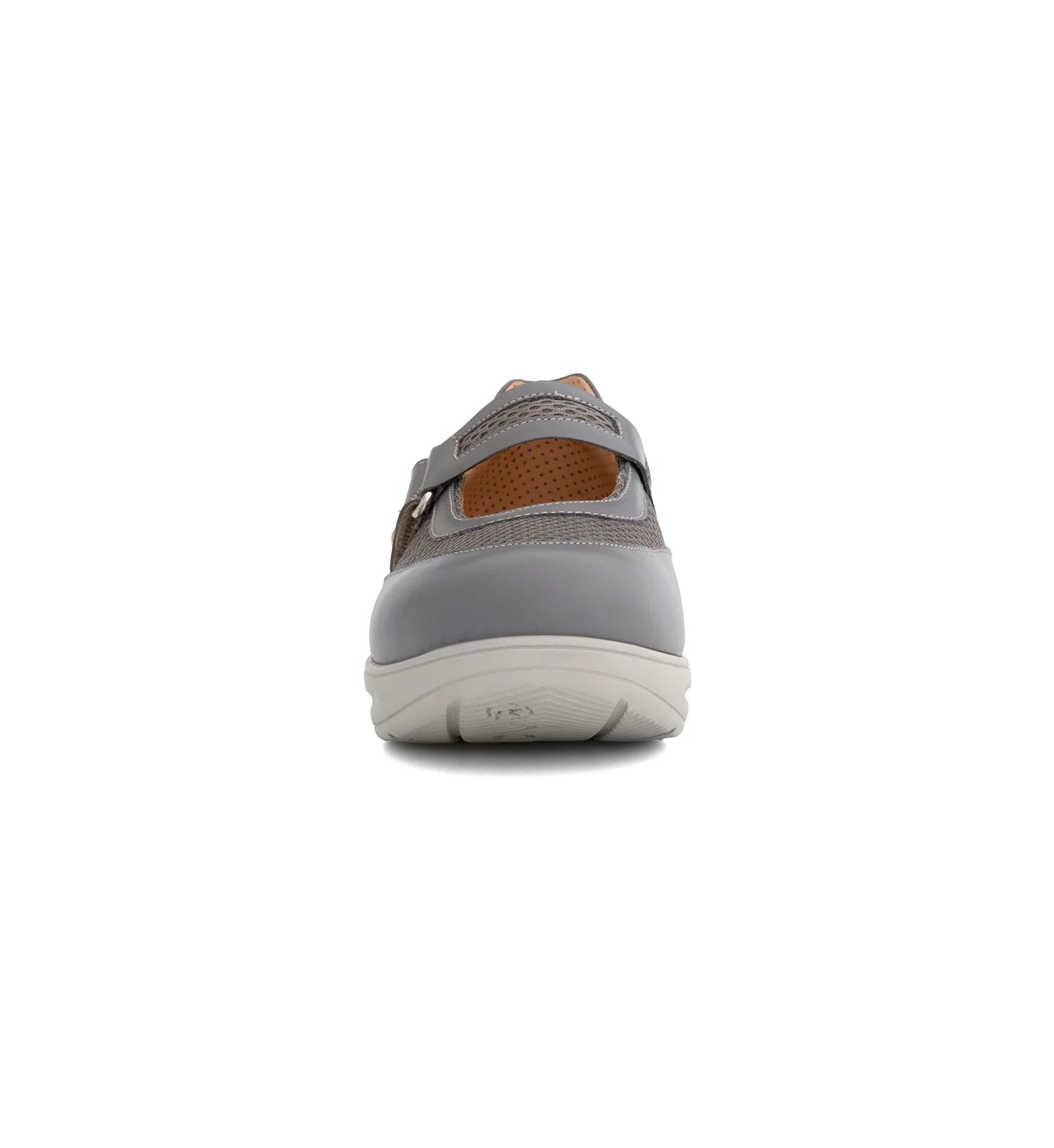 Women’s rocker sole sandal with protective closed toe design and breathable upper