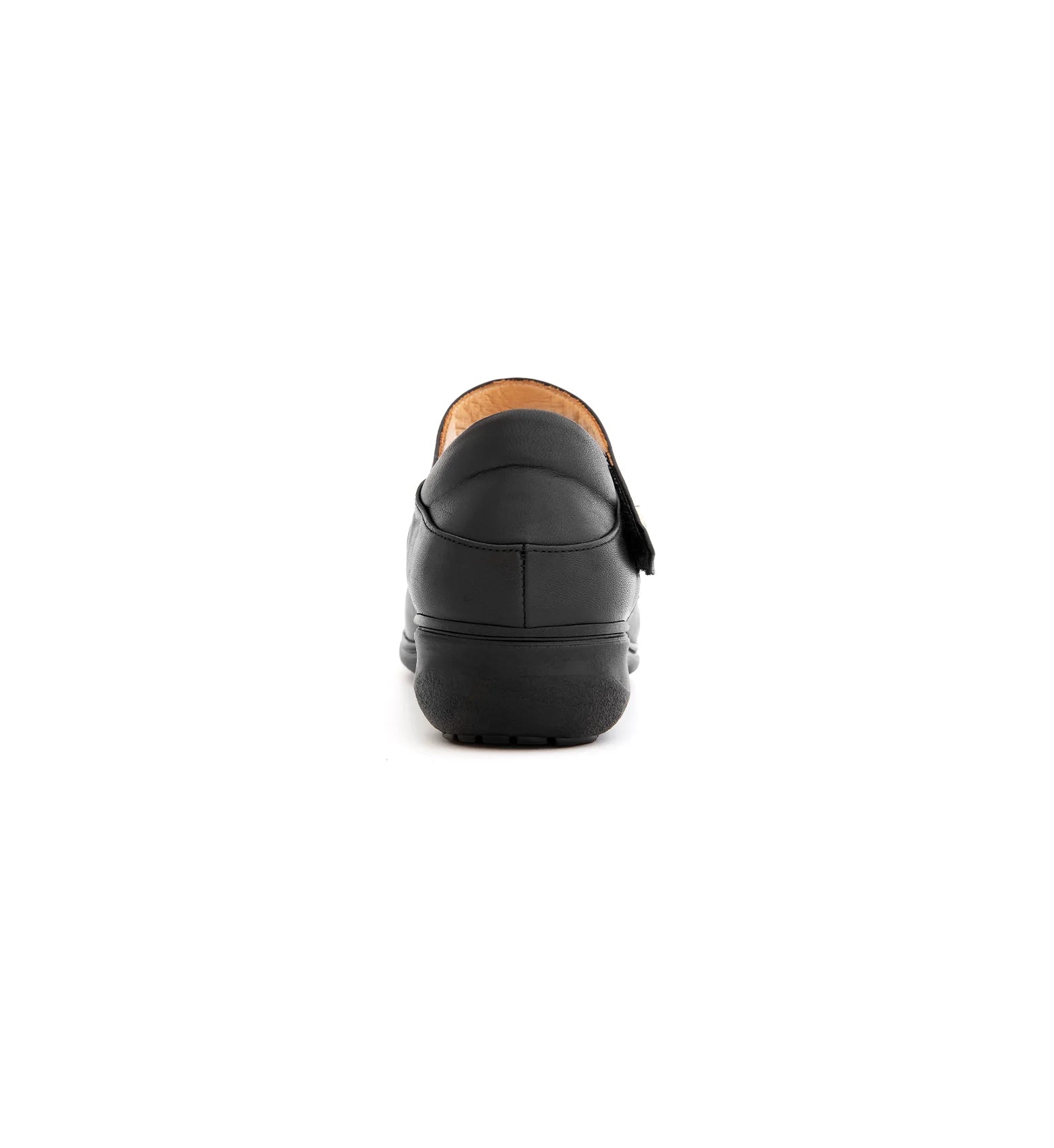 Women’s orthopaedic Mary Jane shoes showing stable heel support from rear
