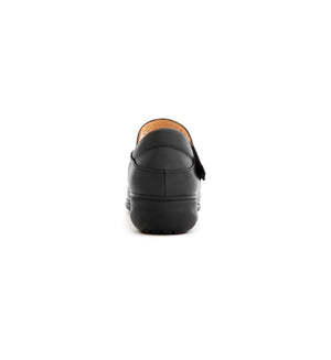 Women’s orthopaedic Mary Jane shoes showing stable heel support from rear
